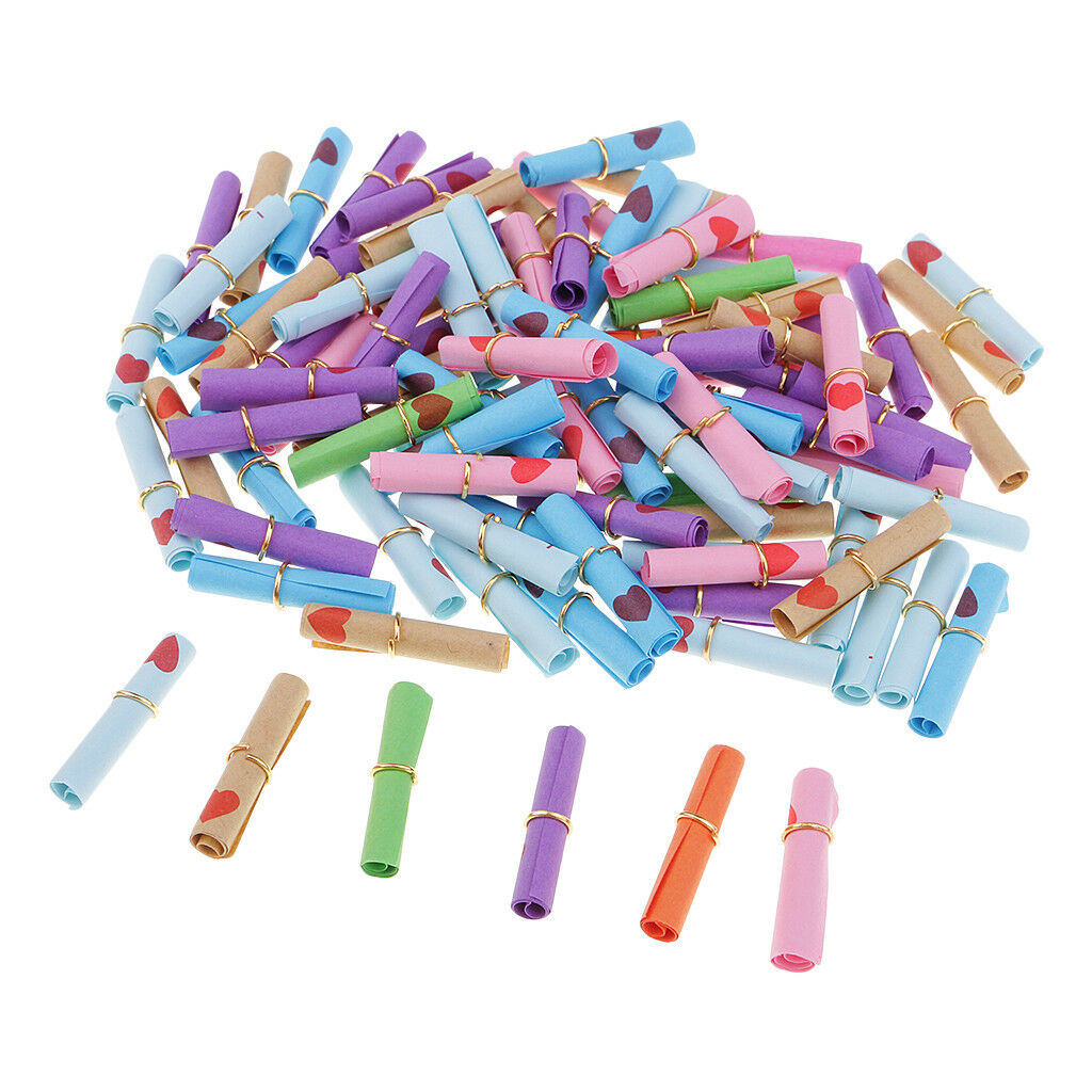 100pcs Wish Paper Scrolls for Wish Bottle Charms Wedding Party Decoration