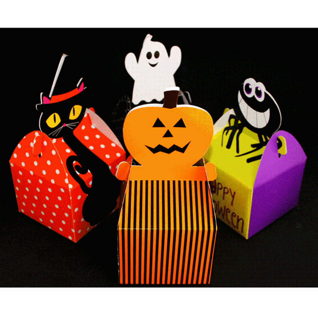 Happy Halloween Paper Treat Boxes Trick Or Treat Party Loot Gift  Favour Box