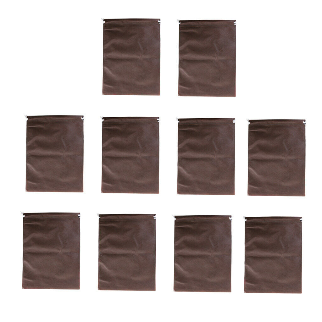 Burlap Sack 10 Jewelry Gift Bags Pouch Jute Sack Drawstring Wedding - Coffee