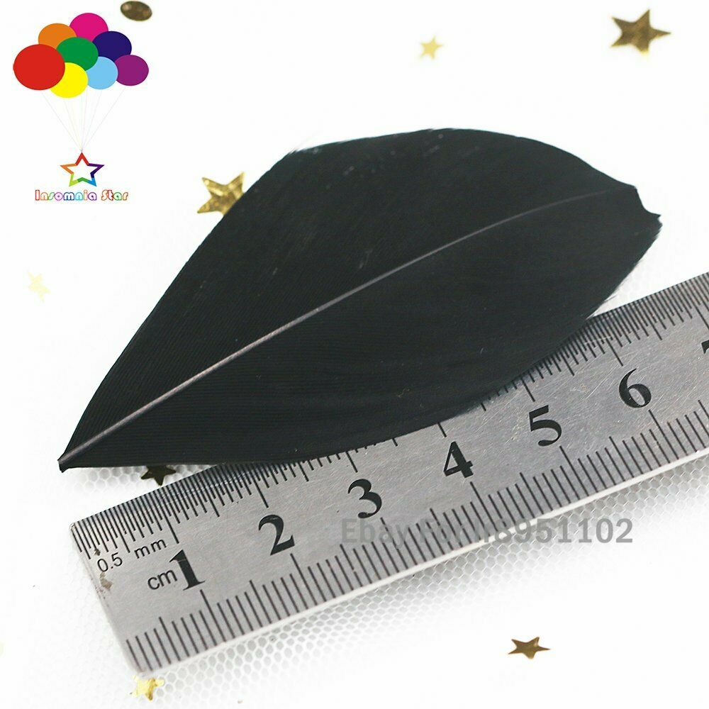 100pcs 2-3inch 5-7cm DIY dyed goose feather Black feather balloon fill Wedding