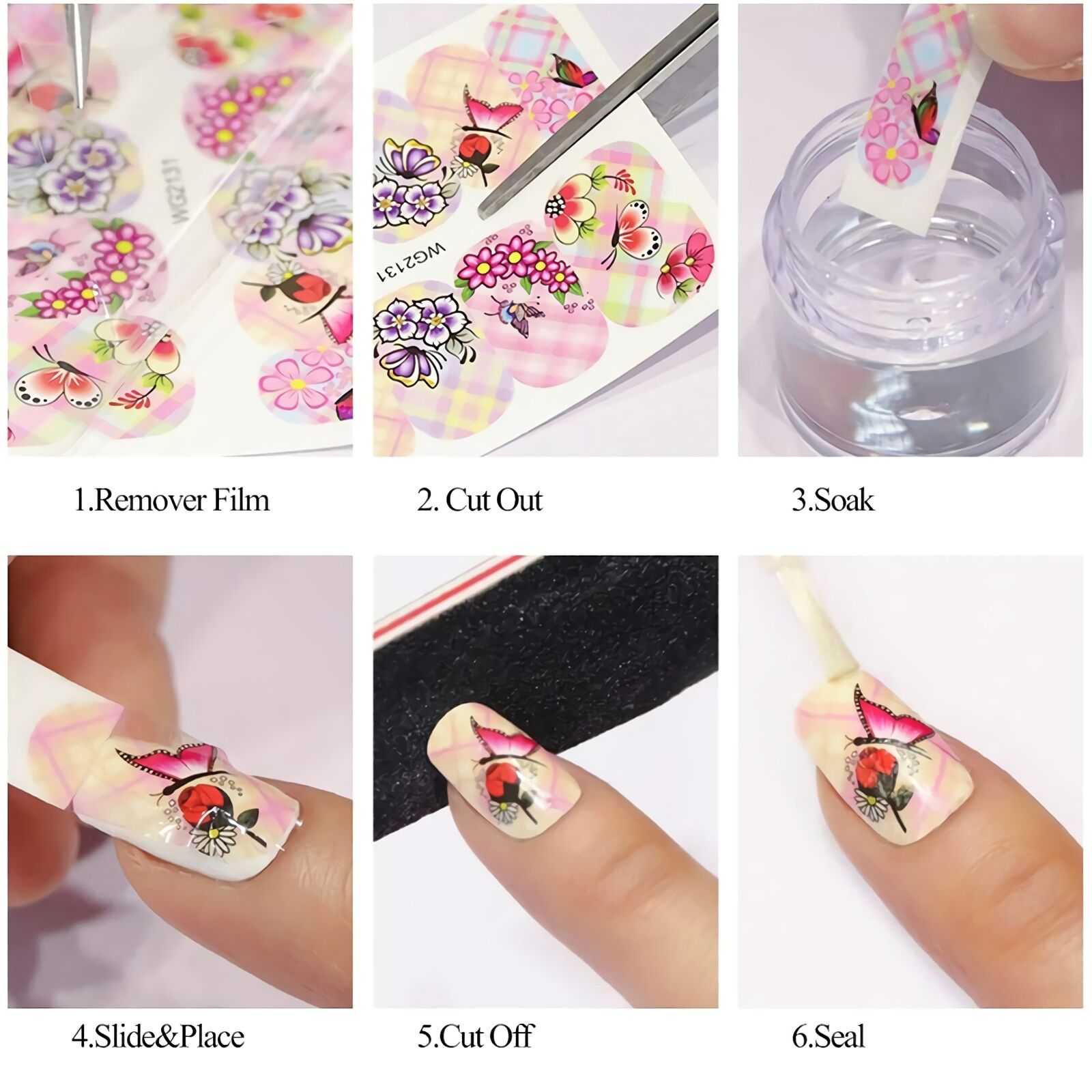 6pc/Set Halloween Luminous Nail Art Stickers Patterns for Women Girls Decoration