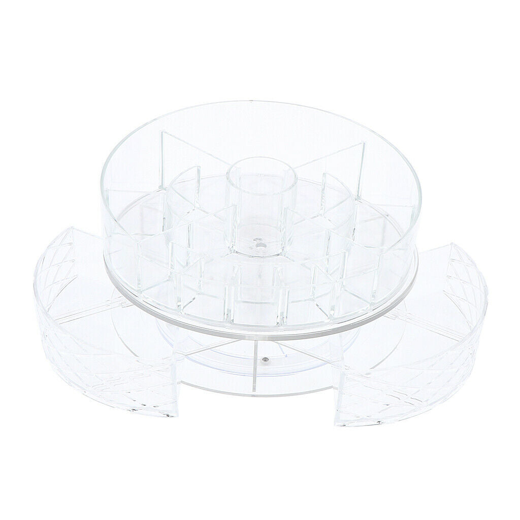 360 Rotate Makeup Storage Organizer Stand Shelf w/ Drawers for Cosmetics Fish