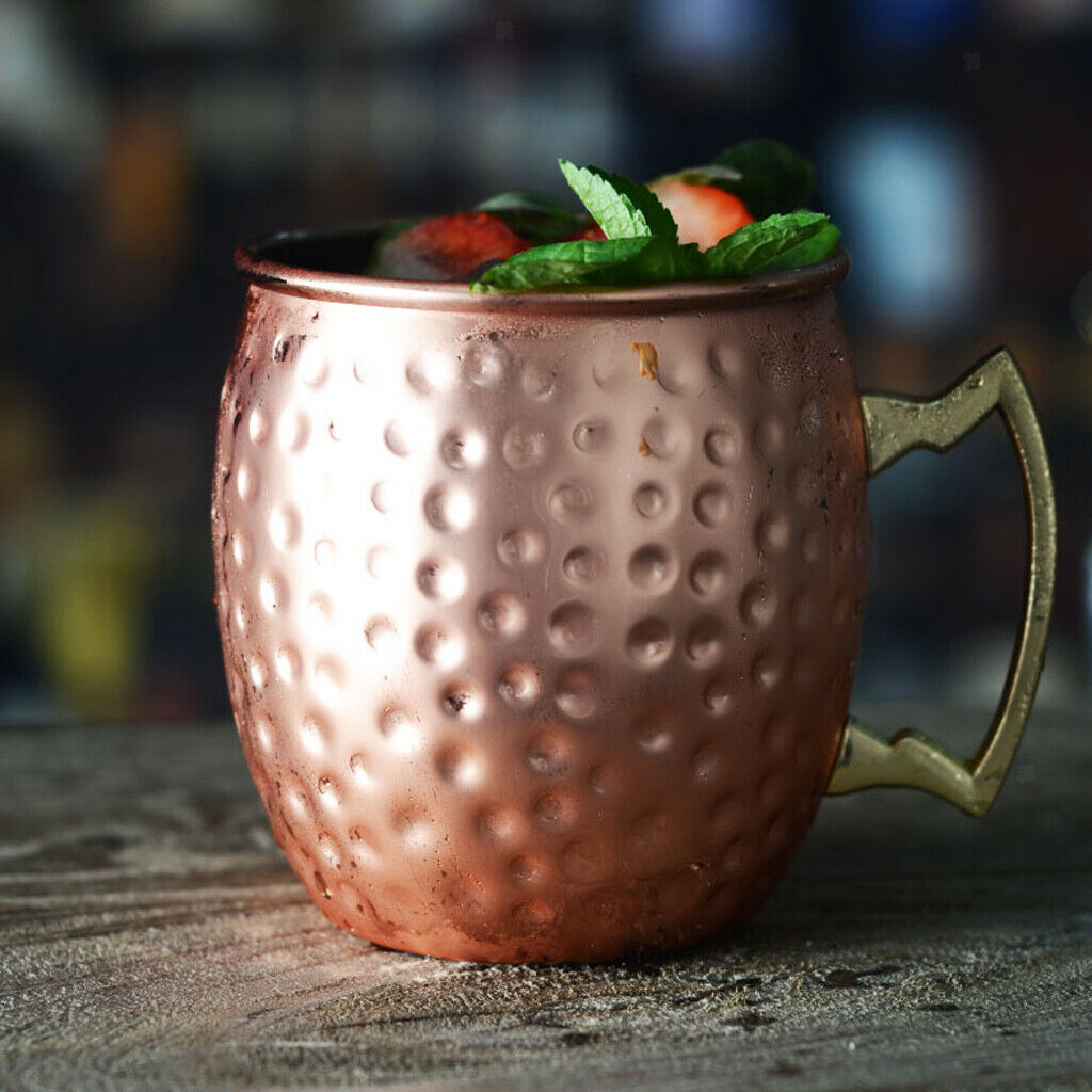 2pcs Moscow Mule Stainless Steel Cups with Copper Finish for Hot Drinks 530ml