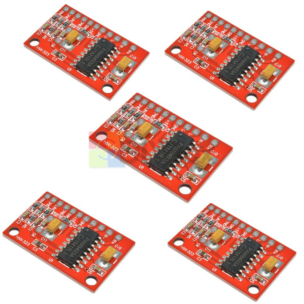 5pcs Dual Channels 3W PAM8403 Class Audio Amplifier USB 5V Power Supply Arduino
