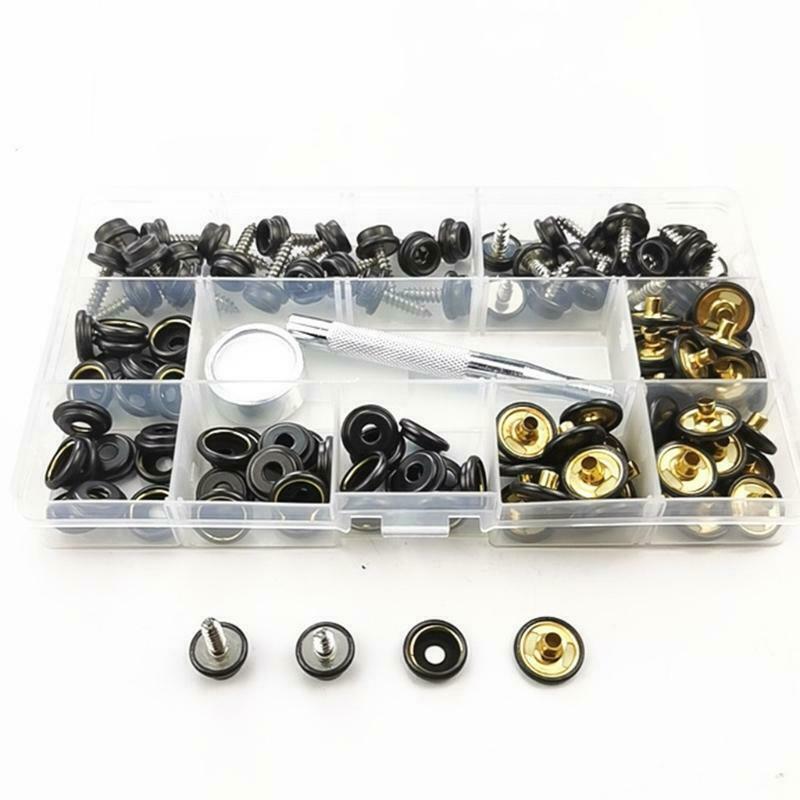 40 Sets 120pcs Metal Snaps Kit Canvas Marine Grade Boat Cover Snap with Box