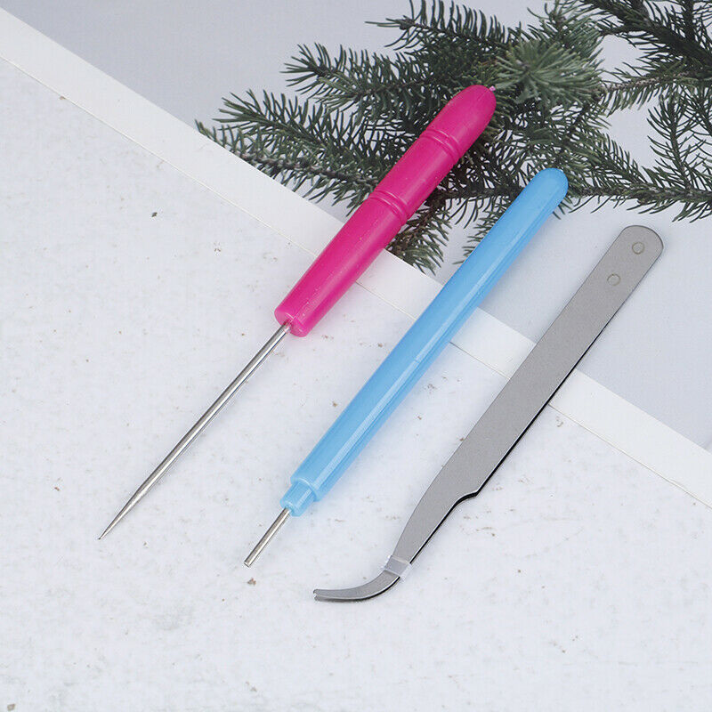 3xPaper DIY Set Quilling Paper Tools Tweezer Needle Pins Slotted Pen Tool.l8