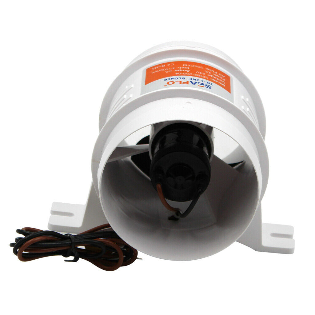 4" In-Line Marine Bilge Blower Fan 12V 235CFM Motorhome Caravan Ventilation