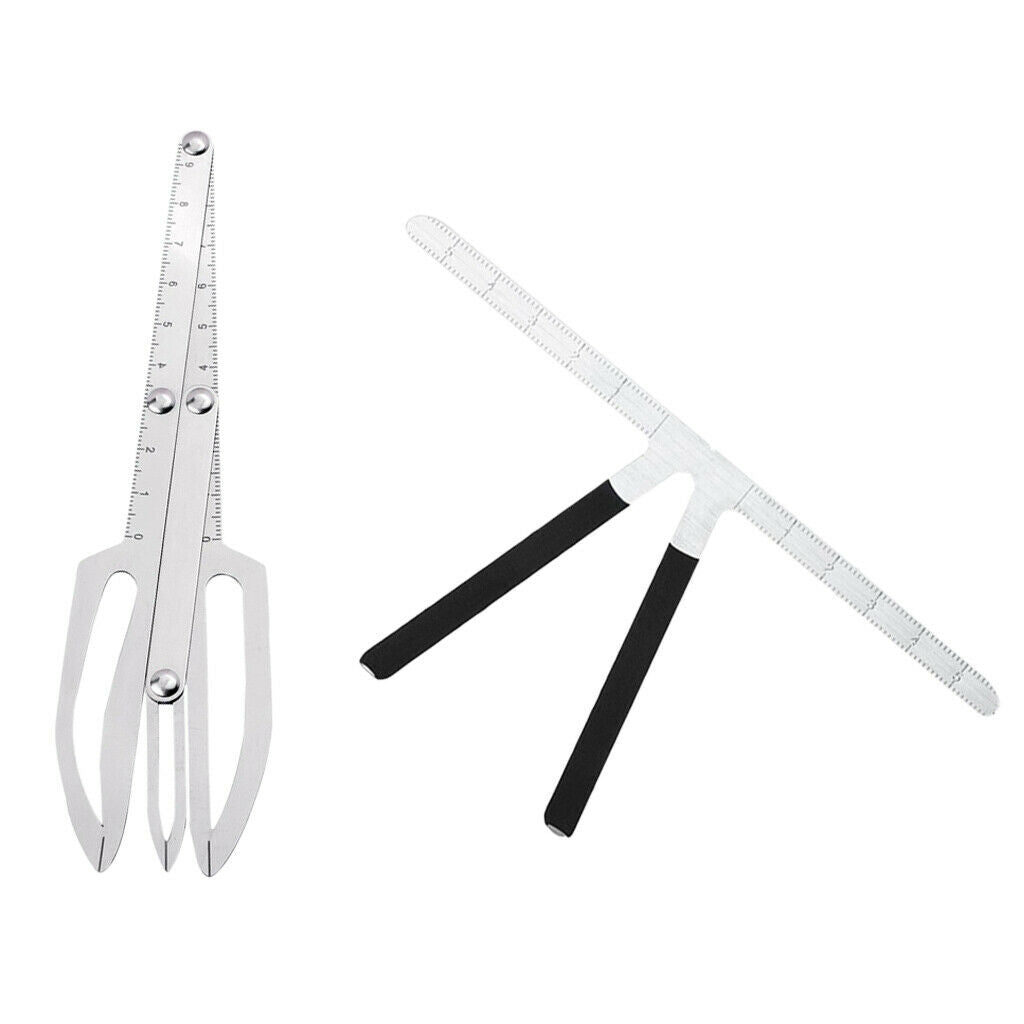 2 Piece Three-Point Permanent Makeup Eyebrow Tattoo Caliper Stencil Rulers