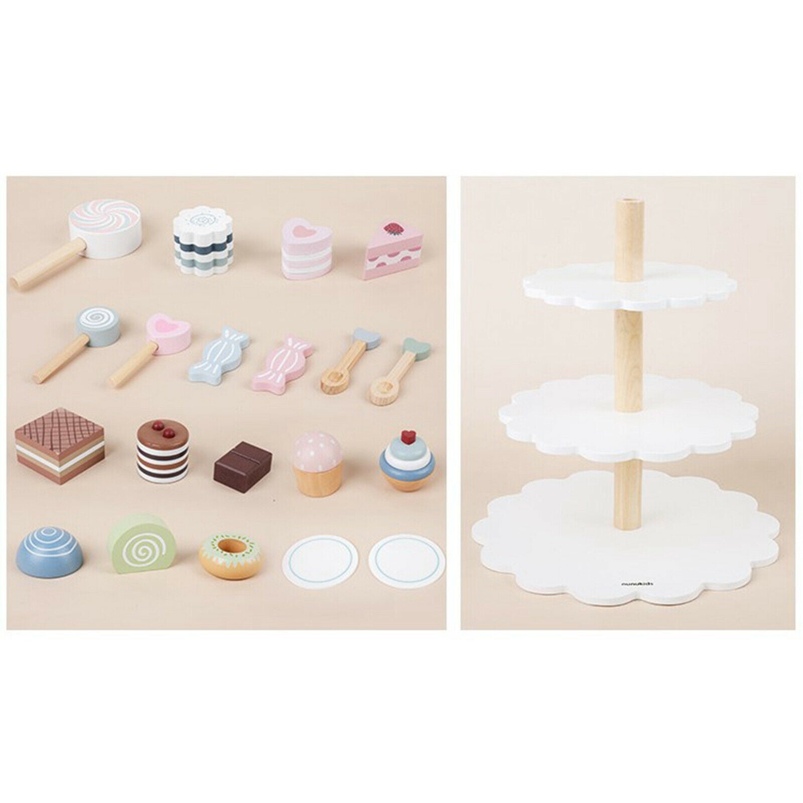 21 PCS Pretend Play Food Set Pretend Play Desserts Cake and Donuts Food Toys -