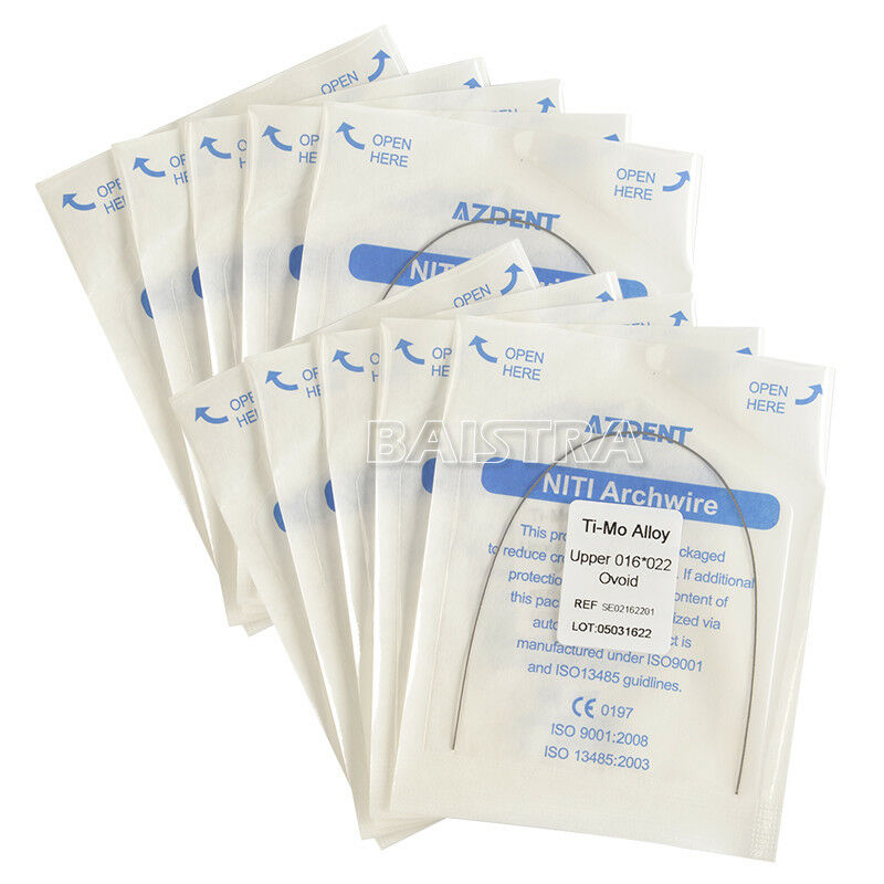 50 Pack AZDENT Dental Orthodontic Beta TMA Arch Wire Ti-Mo Alloy 17X25 Lower