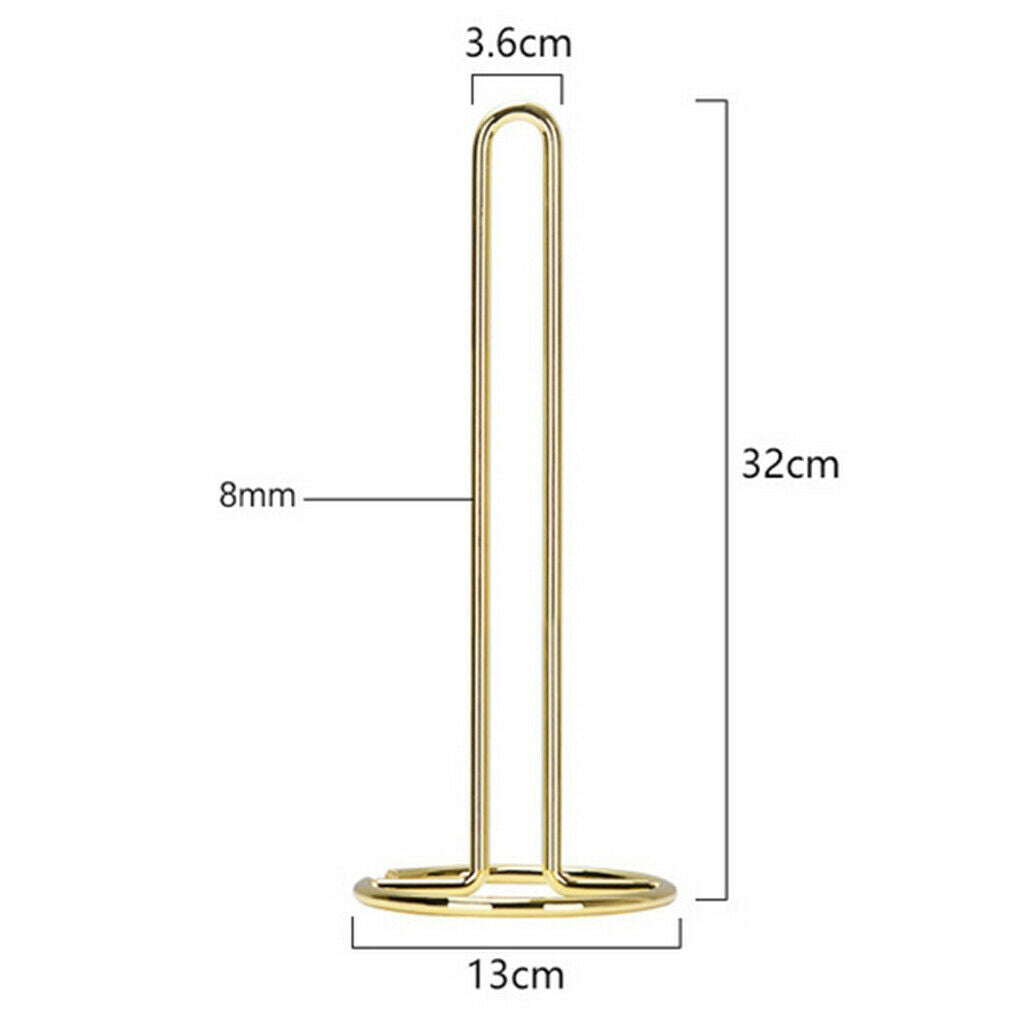 Stainless Steel Standing Paper Towel Holder for Kitchen Bathroom Golden