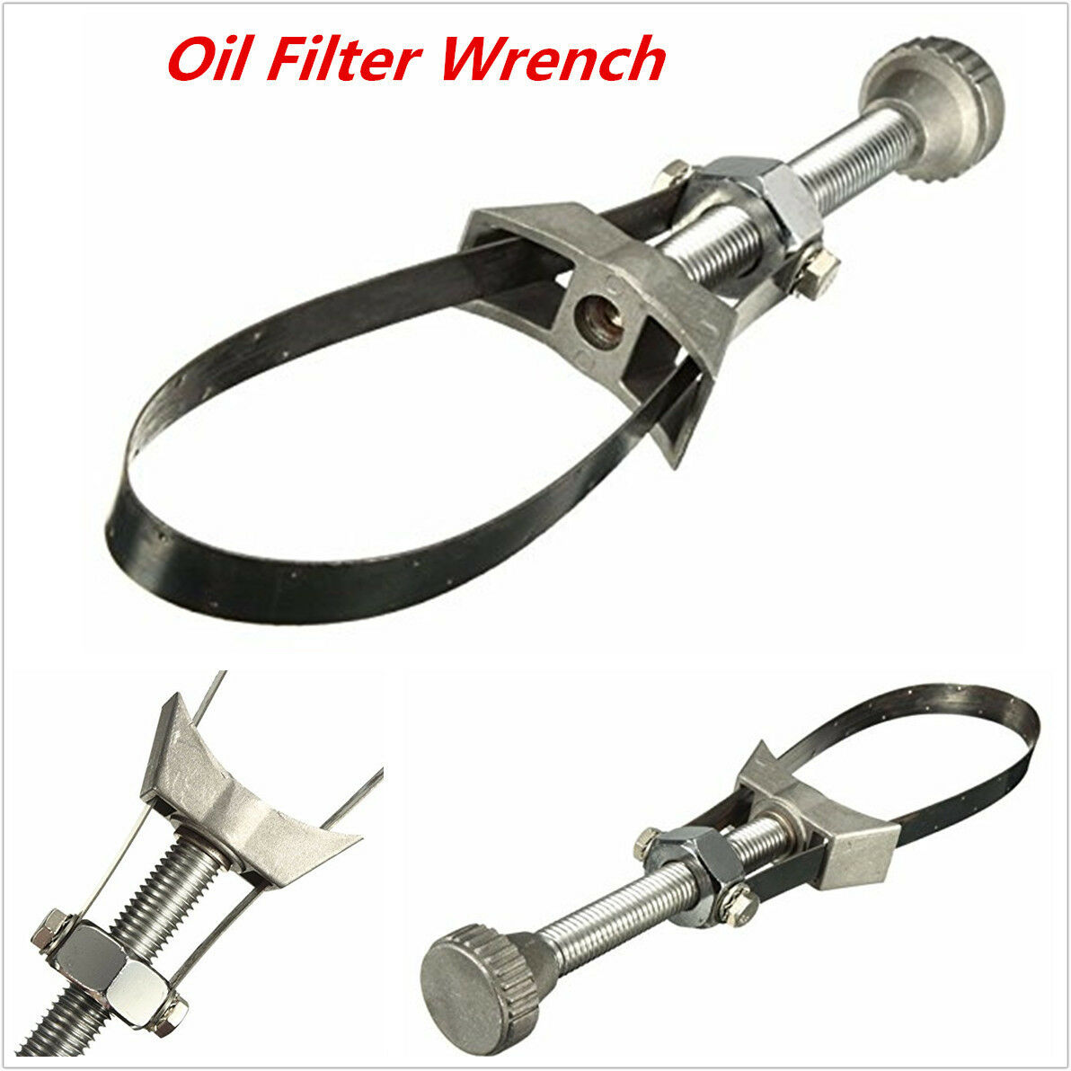 Car Truck Oil Filter Removal Tool Strap Wrench 60mm to 120mm Diameter Adjustable