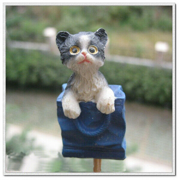 4pcs Rural Style Garden Cat Stick Stake Safty Lovely Animal For Home Table Decor