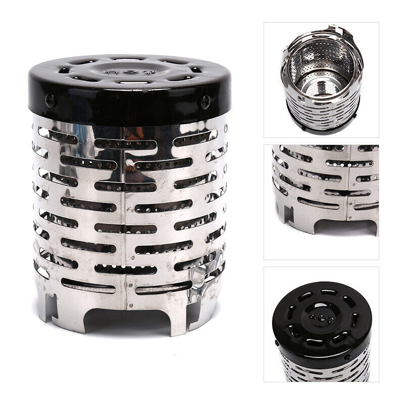 Stainless Steel Portable Mini Camping Warmer Heater Cap Outdoor Gas Stove  Tt