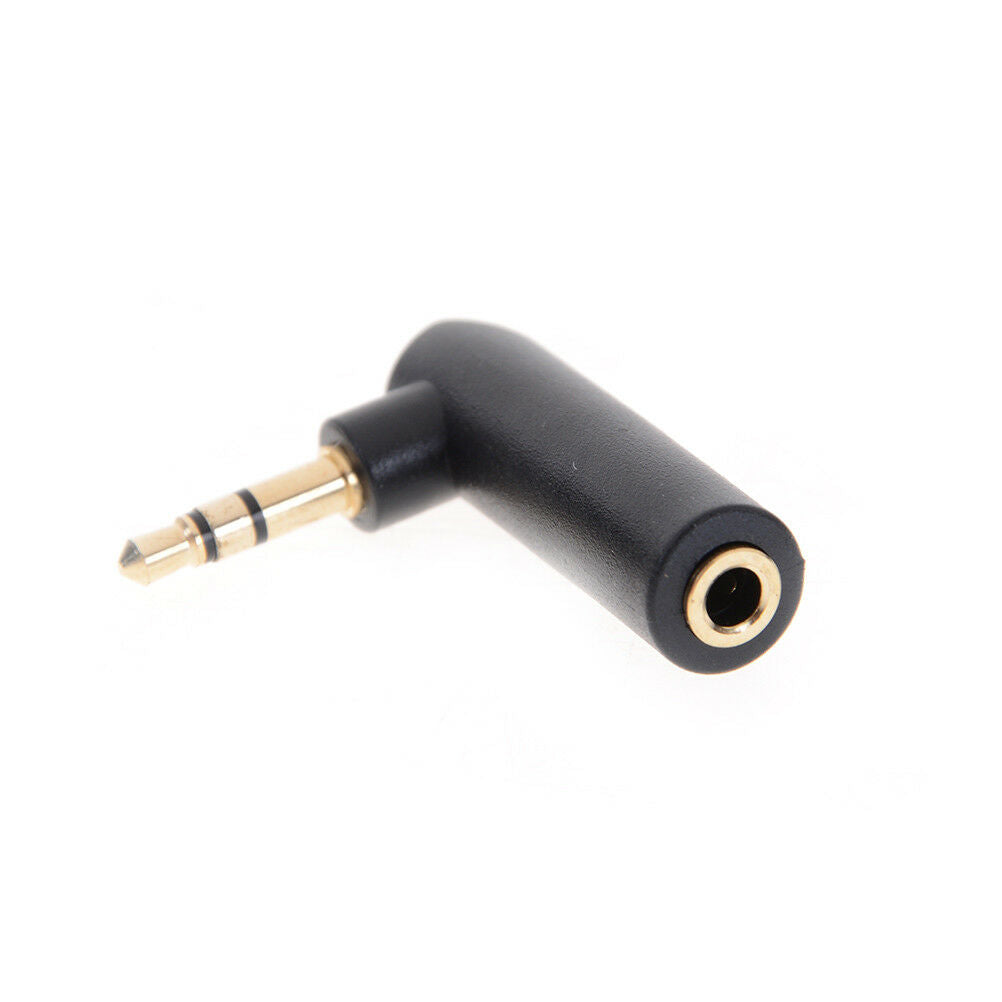 2pcs L Shape 3.5mm Right Angle Female to 3.5mm Male Plug Adapter Connector.l8