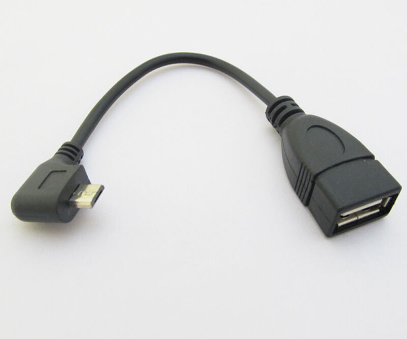 4pcs Right Angle Host OTG Cable Micro 5pin USB male to USB female Adapter Cable
