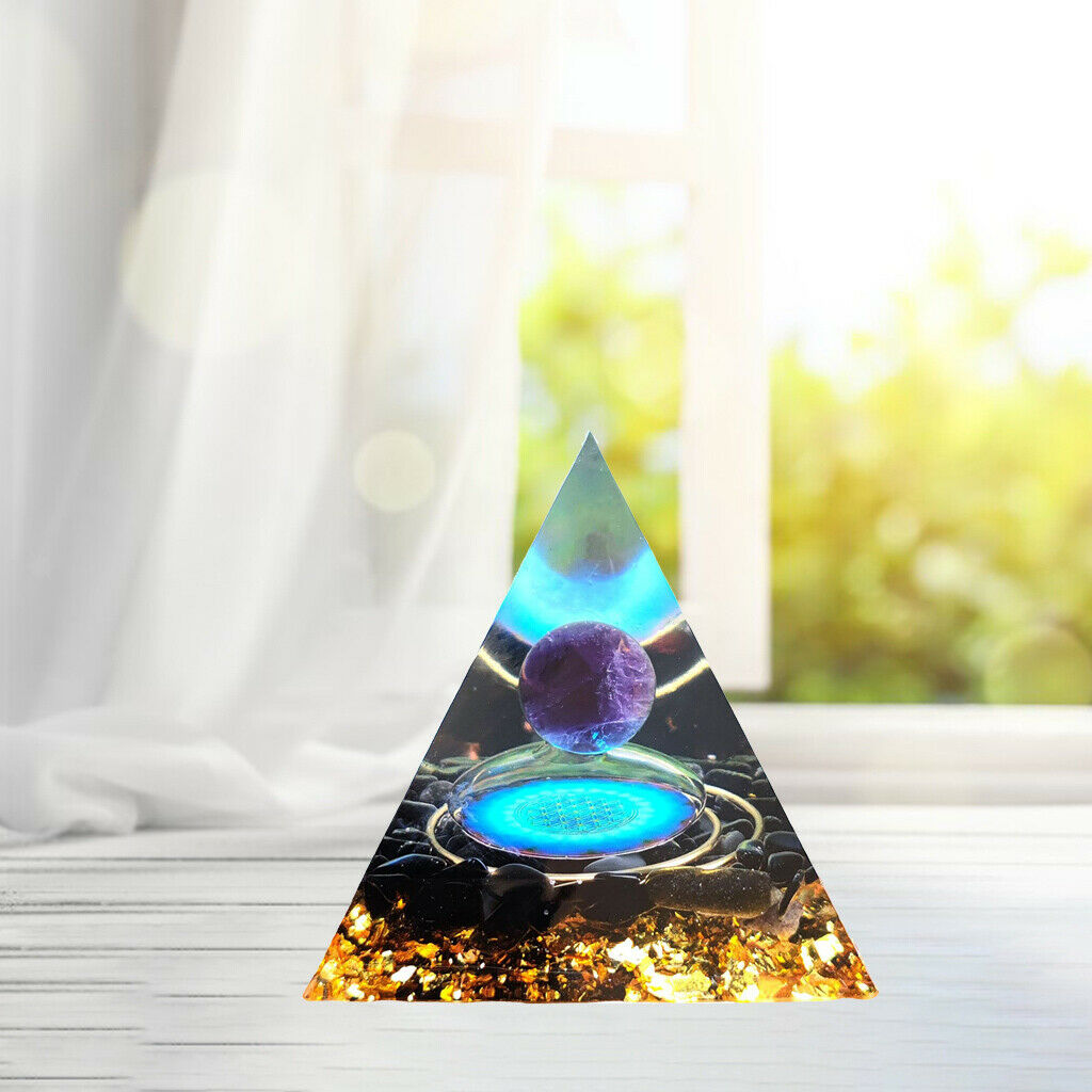Natural Decorative Handmade Amethyst Pyramid Crystal Sphere Home Ornament