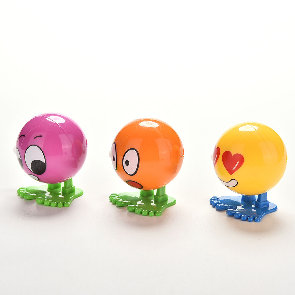 2 Pcs Wind up Face Colorful Funny  Cartoon Somersault Running Clockwork To.l8