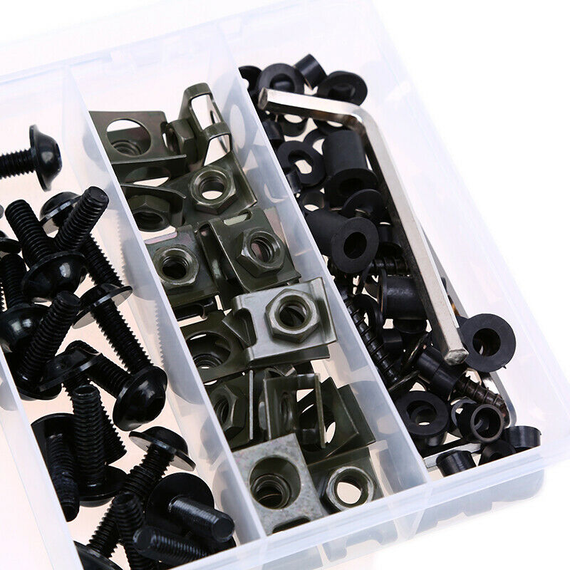 Rack Plating M6 Bolt Kit Clips Screws Washers Universal For Motorcycle Sportbike