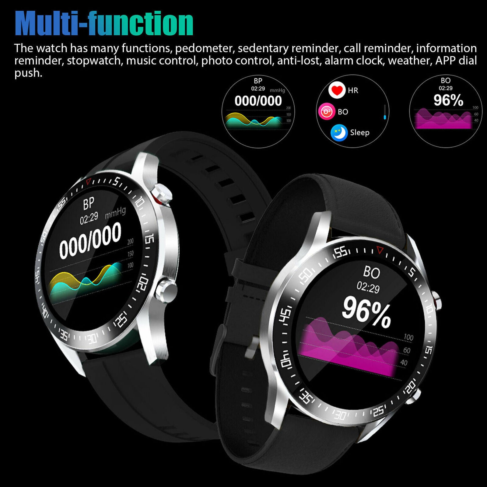 Waterproof Sport Smart Watch Bracelet Heart Rate Blood Pressure Fitness Tracker