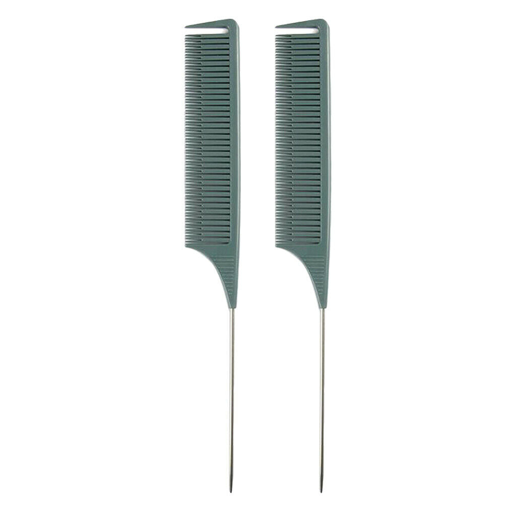 2x ABS Fine Sectioning Weaving Highlighting Foiling Hair Comb for Salon Comb