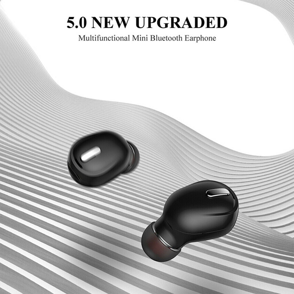 Mini Bluetooth 5.0 In-Ear Wireless Earphone Earbud Headphone Black OPP