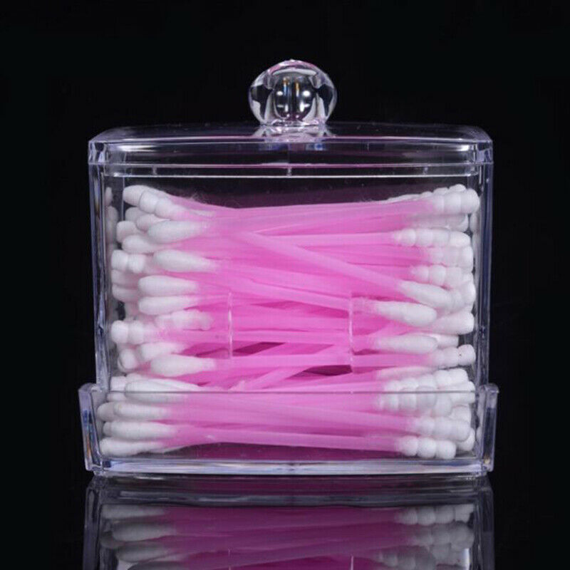Hot Clear Acrylic Cotton Swab Storage Holder Box Cosmetic Makeup Organize.l8