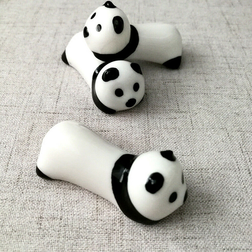 1x Cute Ceramic Panda Chopstick Rack Spoon Fork Rest Table Pen Holder Stand Dec