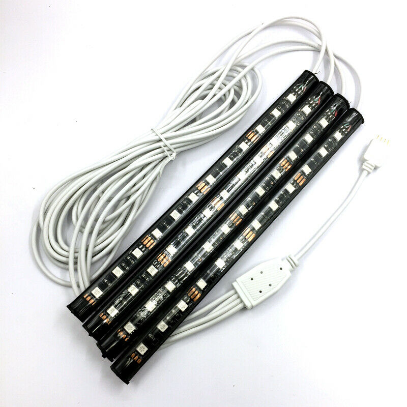 10x RGB LED Bluetooth Car Under Dash Door Light 8M Glass Fiber Strip iOS Android