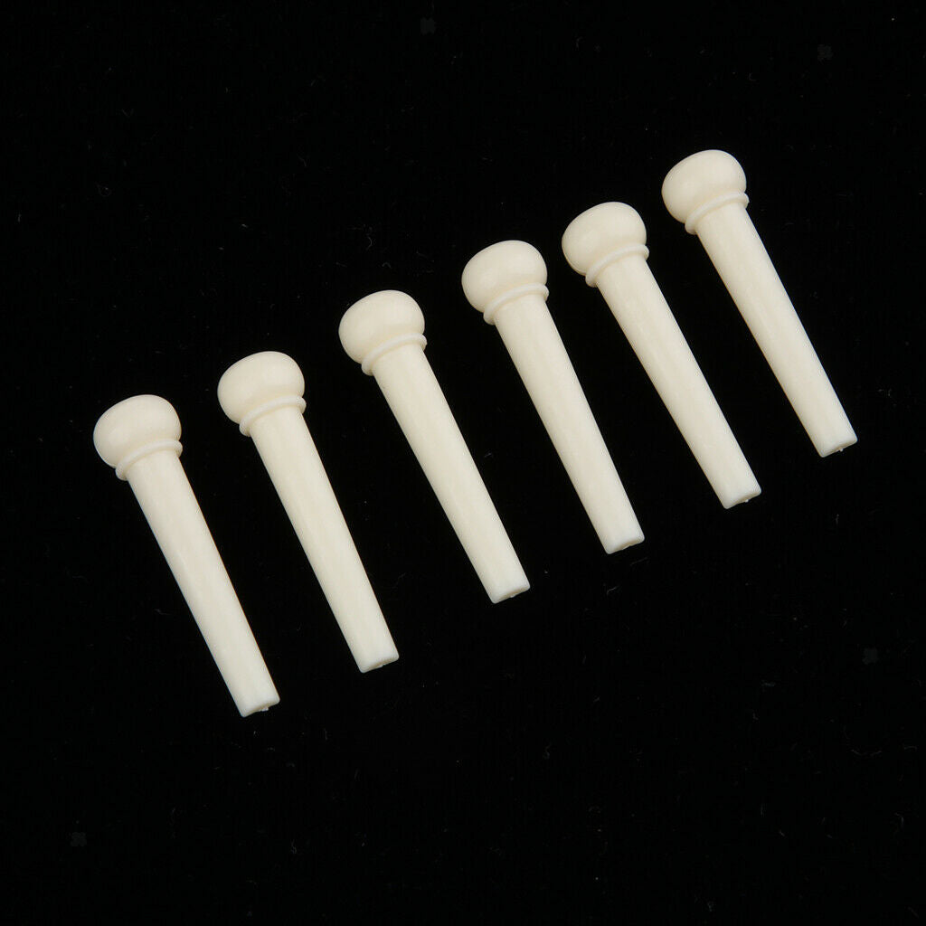 6 Pieces Guitar Bridge Pins,Folk Acoustic Guitar Plastic String Nails for Music