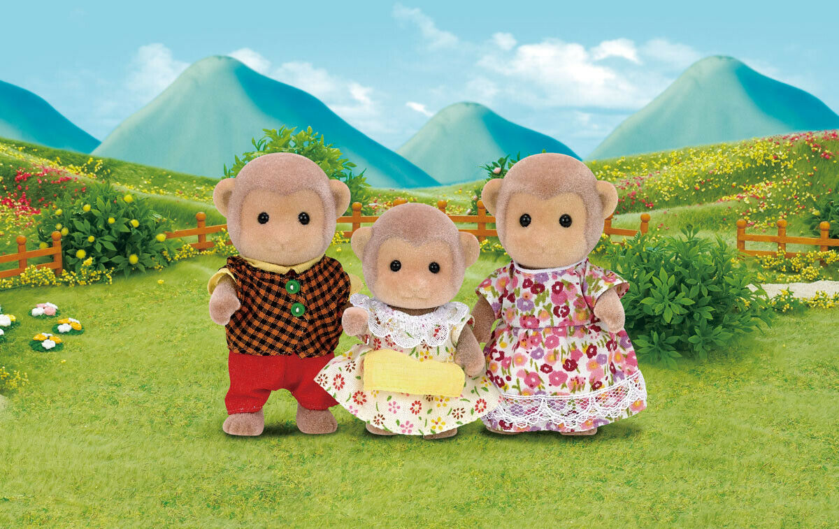 New! 5214 Sylvanian Families Monkey Family inc 3 Figures Set Children Girls 3yr+