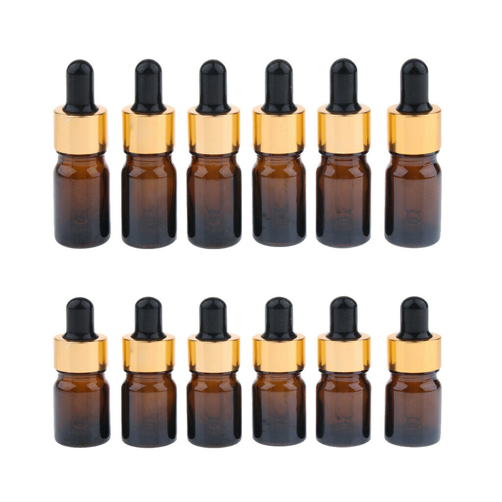 12X Empty Dropper Bottles Refillable Essential Oil Cosmetics Jar Cannings
