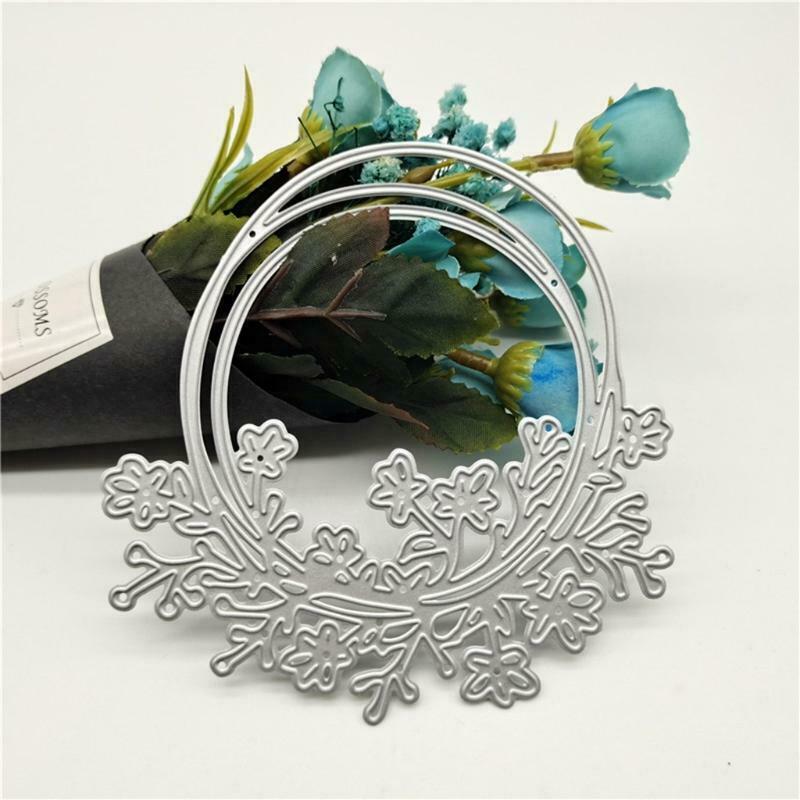 Flower Wreath Clear Stamps Carbon Steel Embossing Mould for Card Making