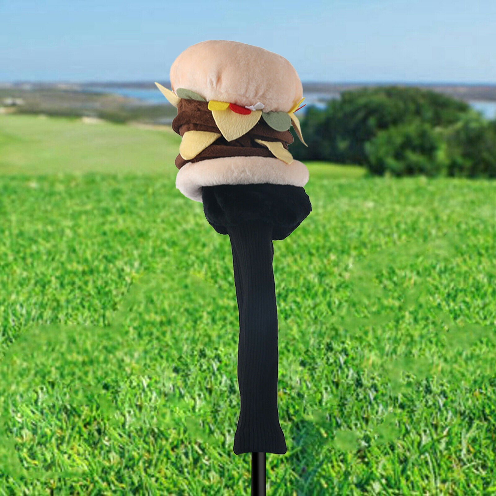 Golf Club Head Cover Plush Hamburger Shaped Protective Driver Headcovers