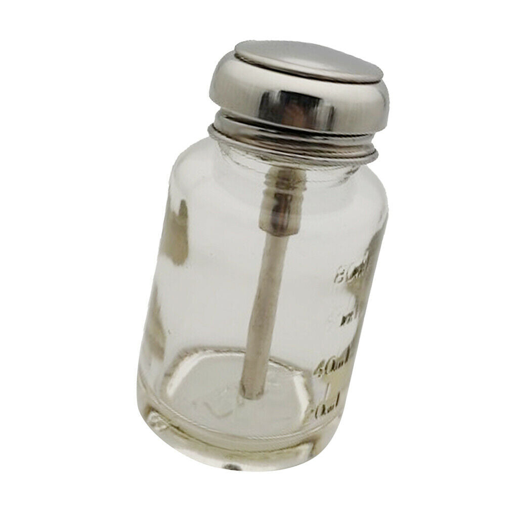 4 Pcs 80+180ml Empty Nail Polish Remover Pump Dispenser Push Down Press Bottles