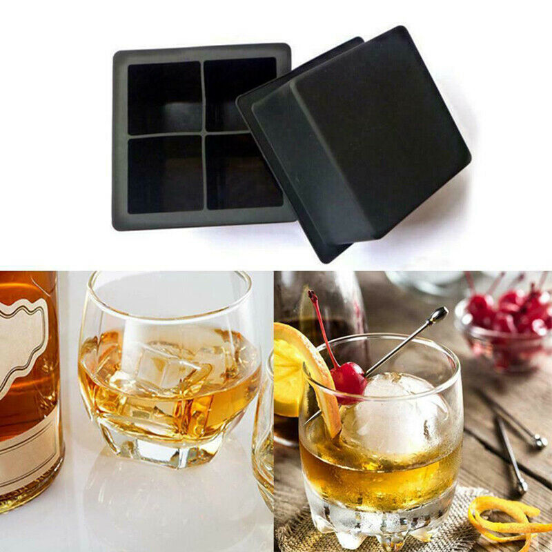 Silicone Ice Cube Square jumbo king Size Big Black Mould Large Mold Tr.l8