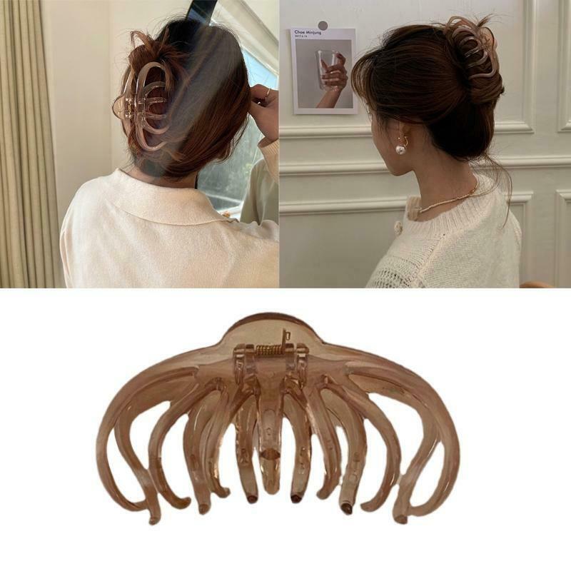Hair Clips Acrylic Transparent Claw French Design Non Slip Barrettes for Girls