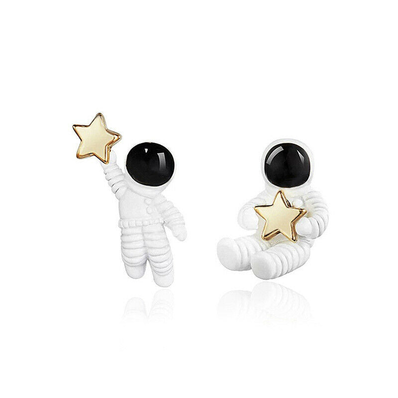 Asymmetric pentagram contracted earrings space astronauts earrings fashion w Qx