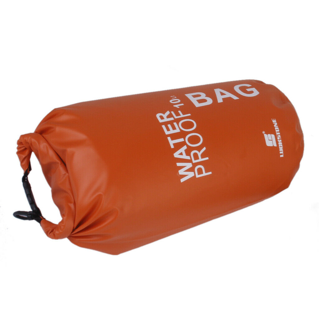 10L Waterproof Dry Bag Pouch Camp Boating Kayaking Rafting Canoeing Orange