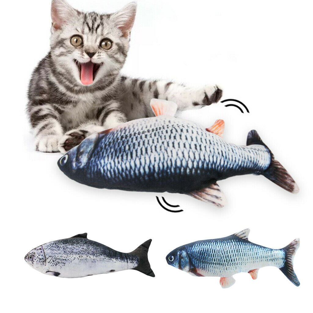 2x Cat Kitty Electric Fish Toys Cat Chew Teeth Cleaning Kicker For Cat