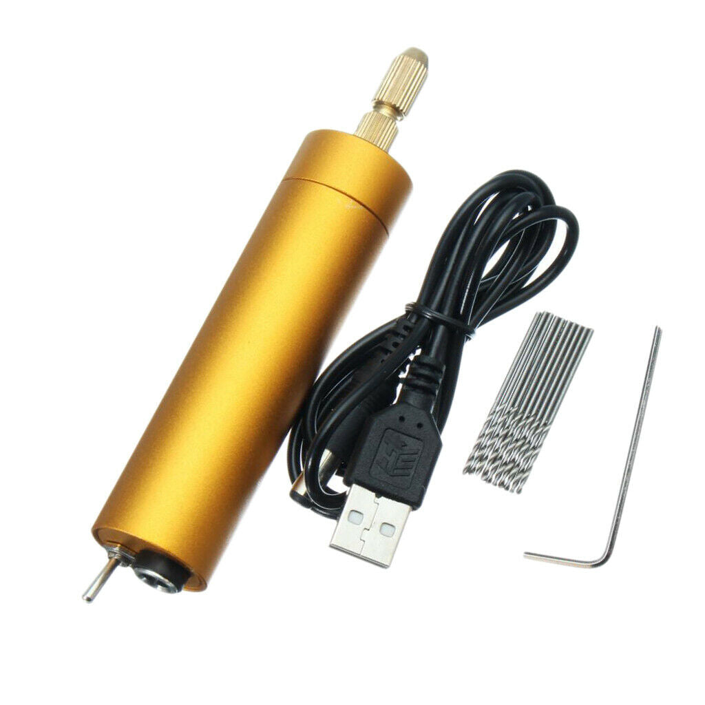 Micro Electric Hand Drill DC 5V for Motor PCB Set Tool + 10 Twist Bits