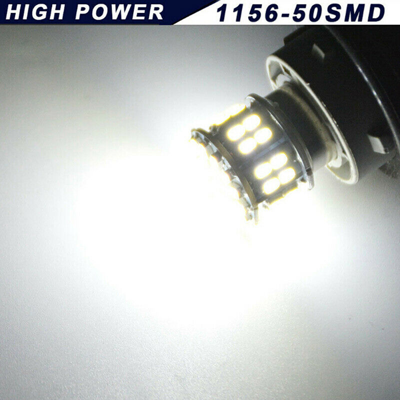 2x White Light 1156 50SMD 1206 LED Car Turn Signal Tail Stop Brake Backup LaADD