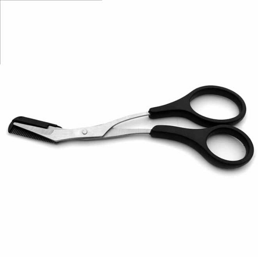 Women ladies eyebrow trimmer comb eyelash hair scissors cutter remover too.l8