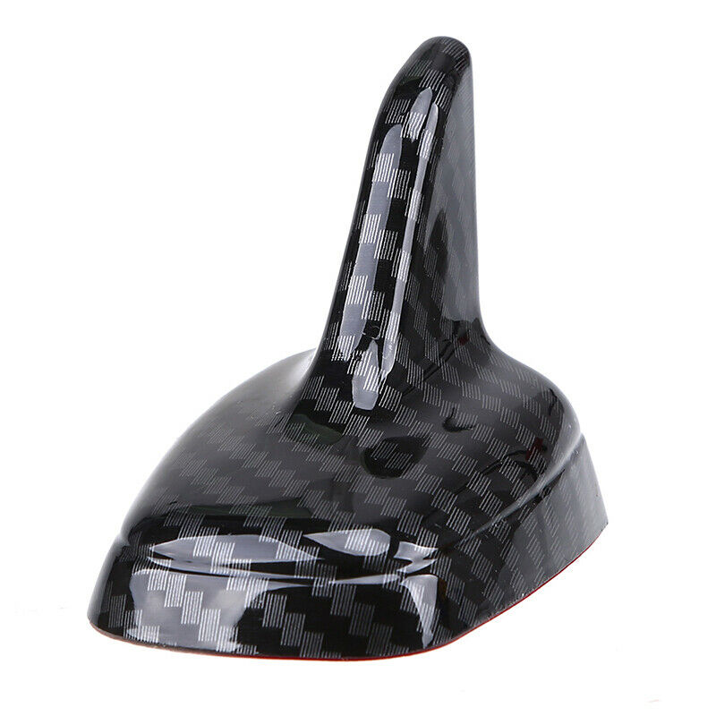 Black Universal Carbon Fiber Style Car Shark Fin Antenna Roof Cover Aerial Decor