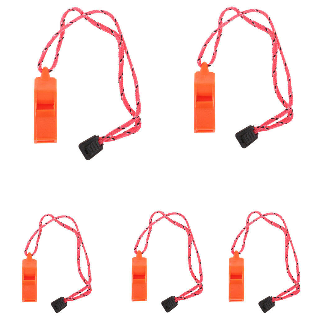 5x Outdoor Emergency Whistle with Lanyard for Safety Boating Camping Hunting