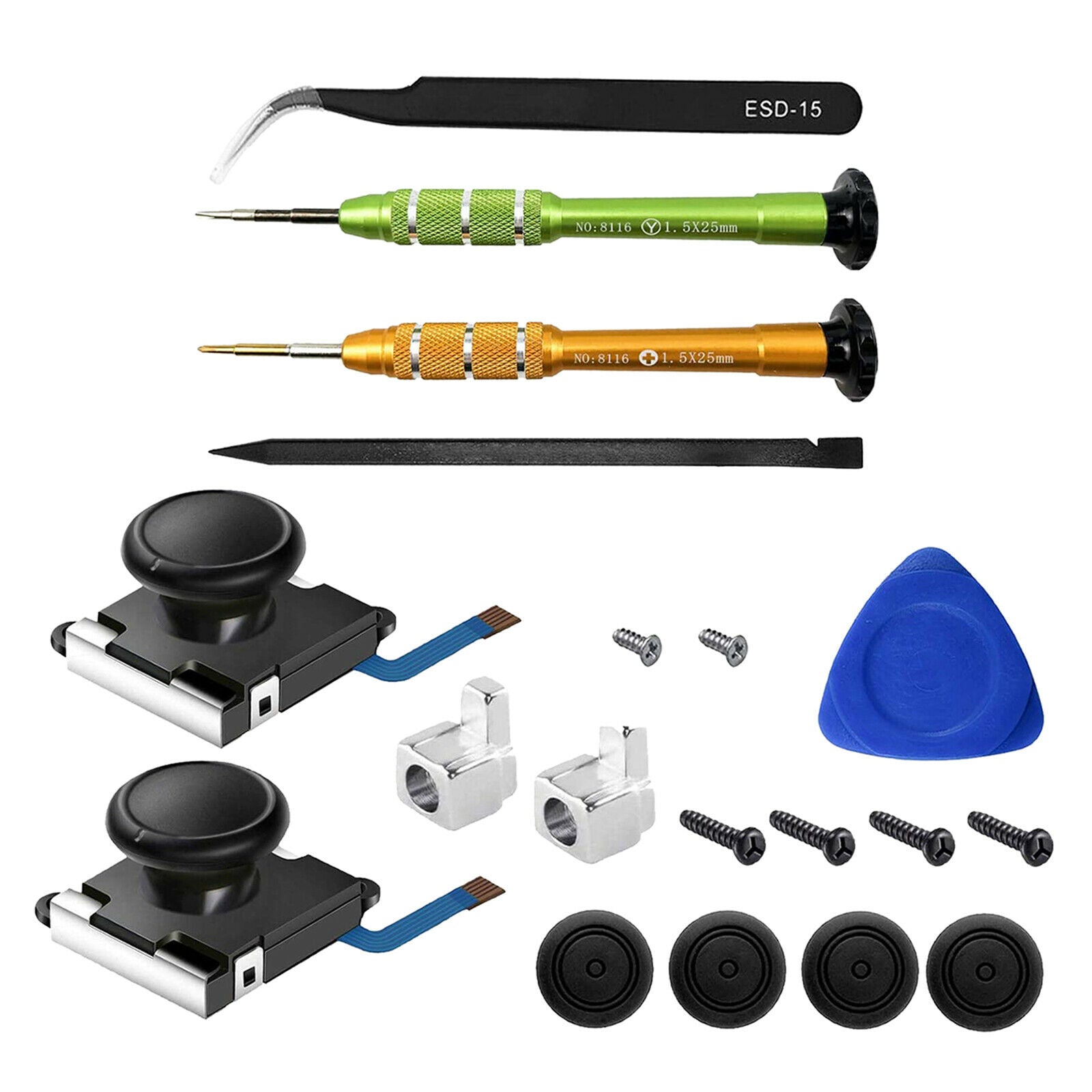 2-Pack Joystick for Nintendo Switch  Kit with Screws + Thumbstick Caps
