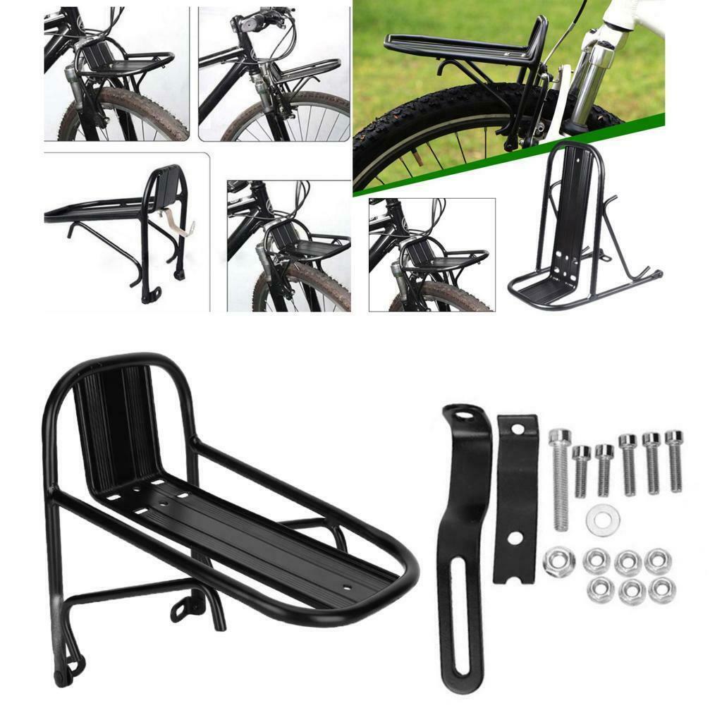 Alum Alloy Bike Front Rack Cargo Rack Panniers 15KG Load  Equipmet Black
