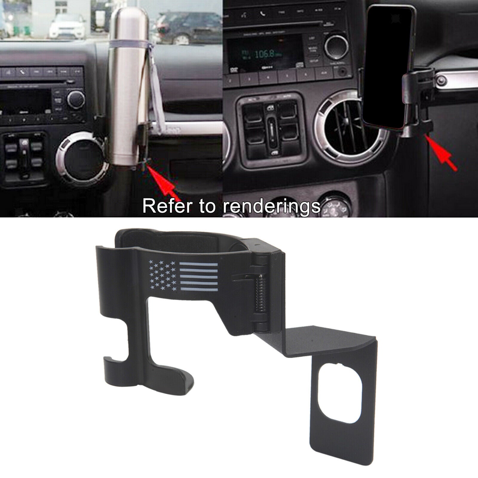 Drink Cup Bracket Phone Holder for Jeep Wrangler JK for  Wrangler JL JT