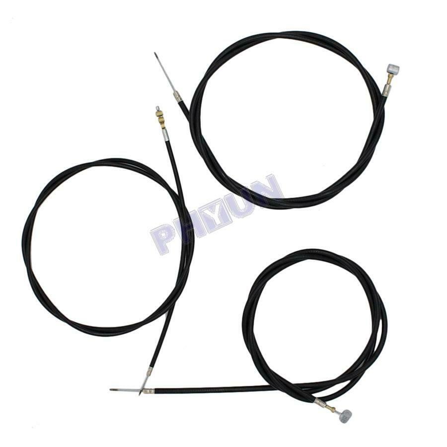 Universal Motorcycle Clutch Cable Brake Cable Throttle Cable Kit Durable 3Pcs