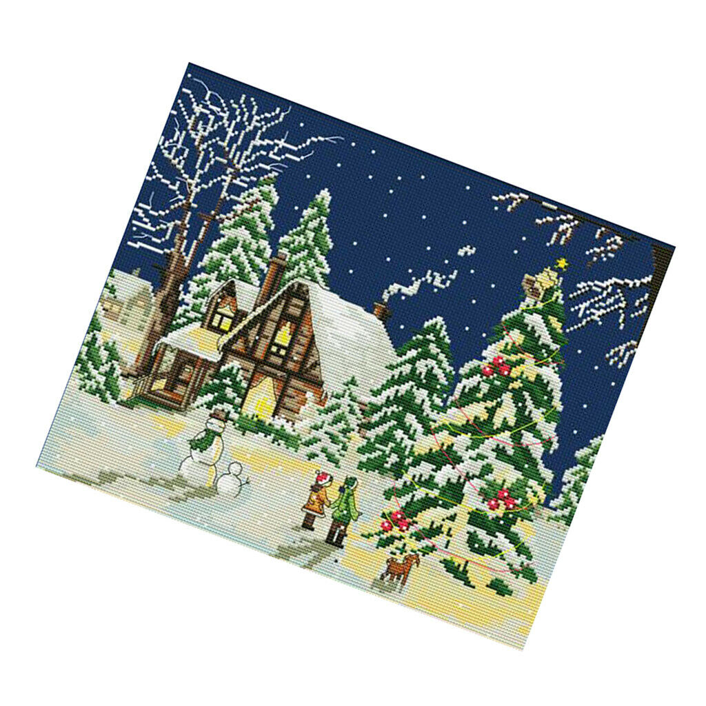 Winter Landscape Handmade Stamped Cross Stitch Kits For Adults Embroidery